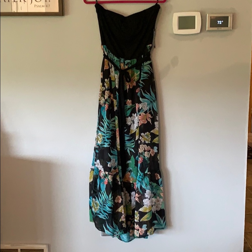 Strapless Floral Dress